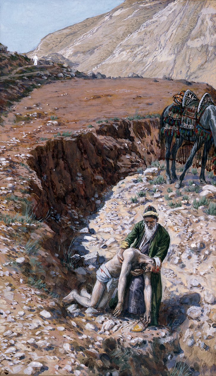 Den barmhjertige samaritaner, illustration til The Life of Christ, ca. 1886-94 (wc & gouache på pap) af James Jacques Joseph Tissot