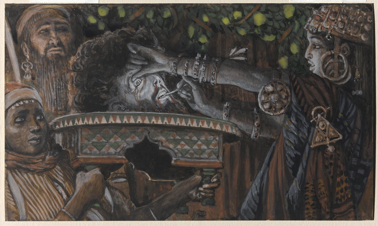 Johannes Døberens hoved, illustration til The Life of Christ, ca. 1886-94 (wc & gouache på pap) af James Jacques Joseph Tissot