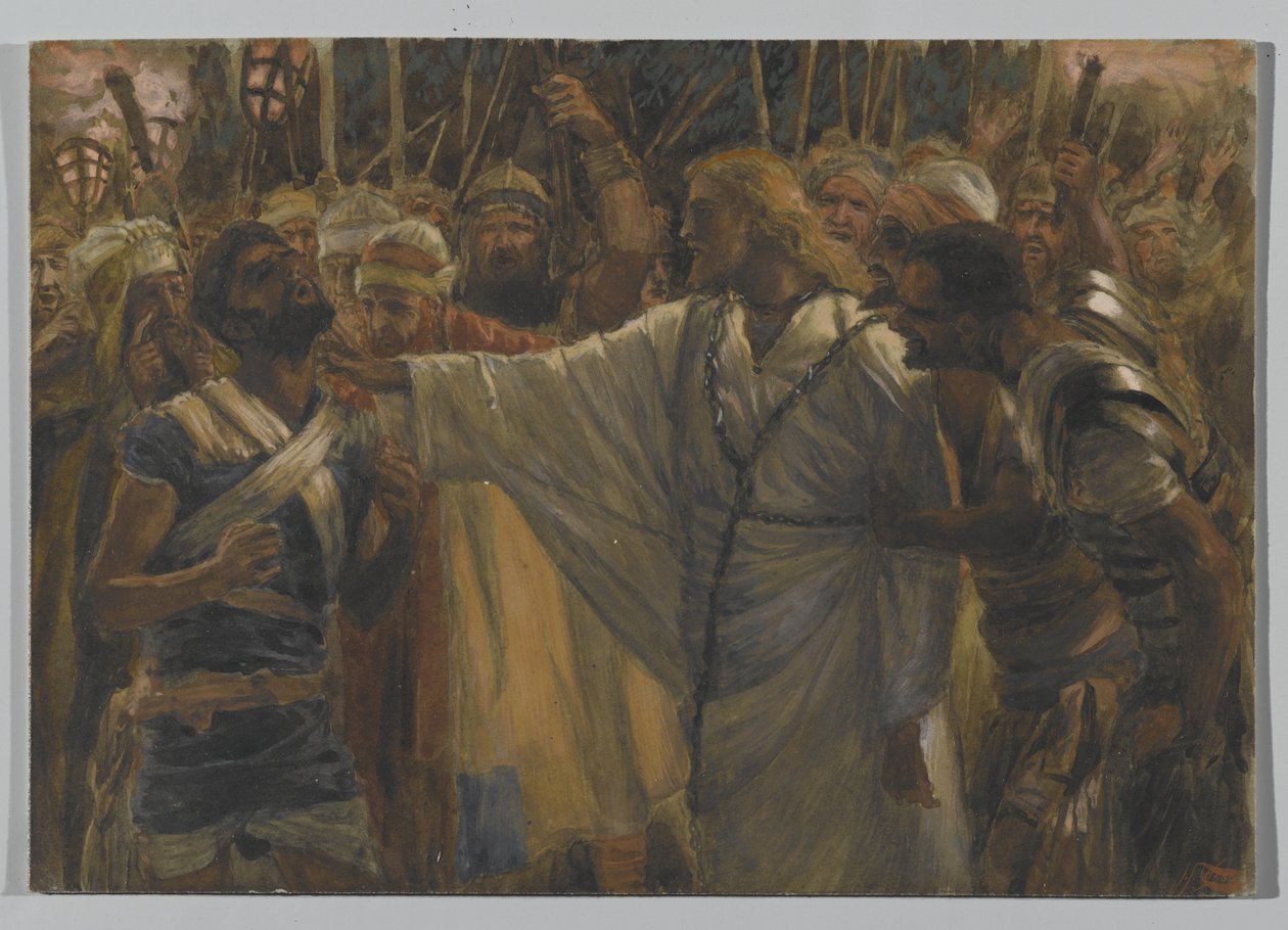 The Healing of Malchus, illustration fra The Life of Our Lord Jesu Christ, 1886-94 (wc over grafit på papir) af James Jacques Joseph Tissot