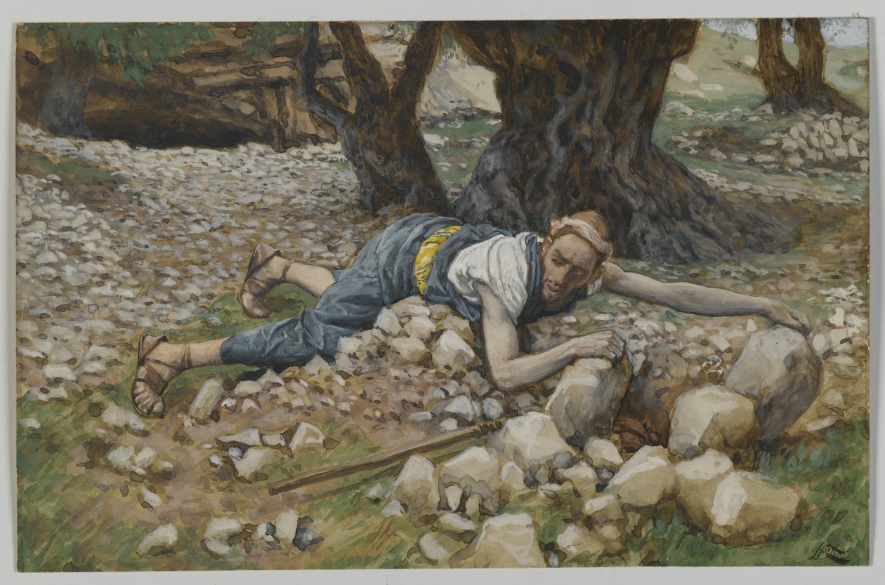 Den skjulte skat, illustration fra Vor Herre Jesu Kristi liv (wc over grafit på papir) af James Jacques Joseph Tissot