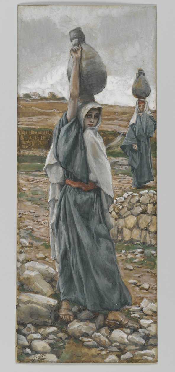 Den hellige jomfru i sin ungdom, illustration fra Vor Herre Jesu Kristi liv (wc over grafit på papir) af James Jacques Joseph Tissot