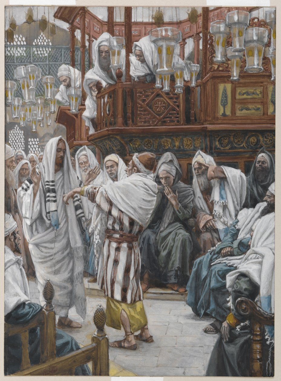 Manden med den visne hånd, illustration fra Vor Herre Jesu Kristi liv (wc over grafit på papir) af James Jacques Joseph Tissot