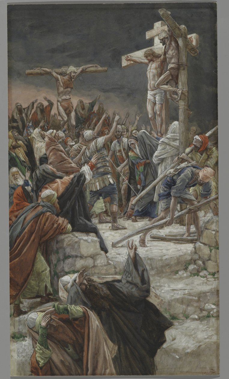 The Pardon of the Good Thief, illustration fra The Life of Our Lord Jesu Christ, 1886-94 (wc over grafit på papir) af James Jacques Joseph Tissot