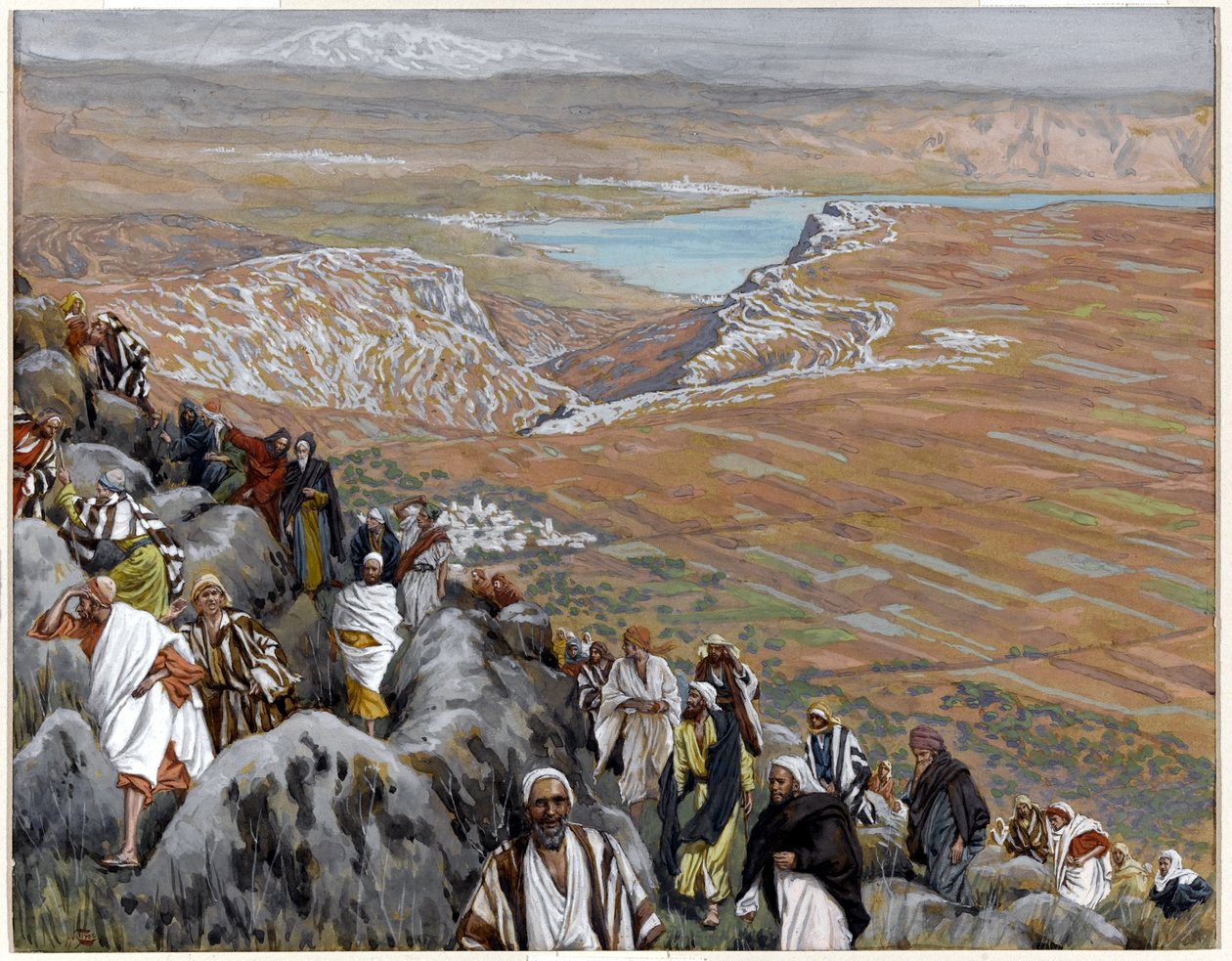 Folket søger Kristus for at gøre ham til konge, illustration til The Life of Christ, ca. 1886-94 (wc & gouache på pap) af James Jacques Joseph Tissot