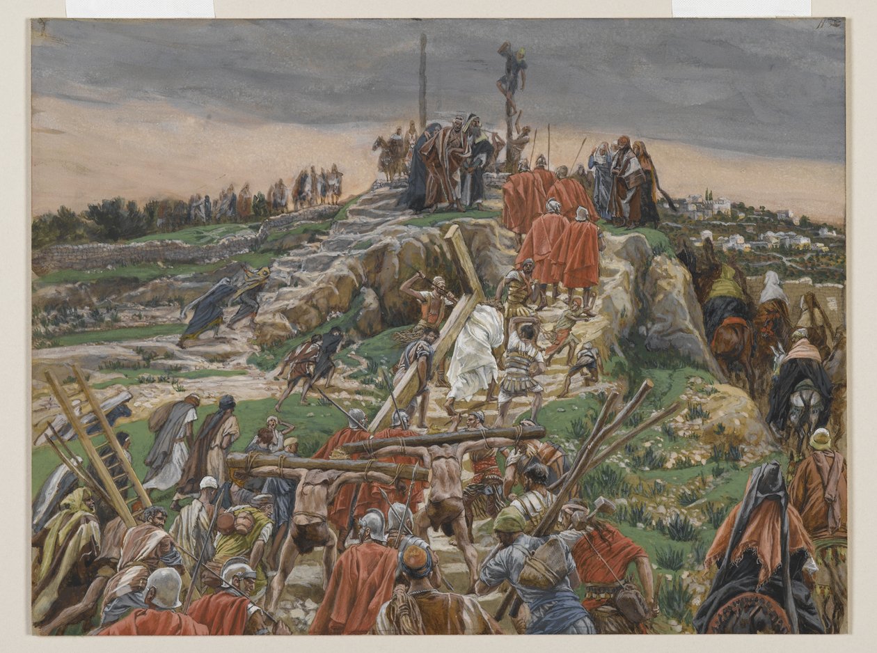 Processionen nærmer sig Golgata, illustration fra Vor Herre Jesu Kristi liv, 1886-94 (wc over grafit på papir) af James Jacques Joseph Tissot