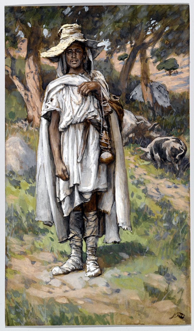 The Prodigal Son Asking for Alms, illustration til The Life of Christ, ca. 1884-96 (wc & gouache på pap) af James Jacques Joseph Tissot