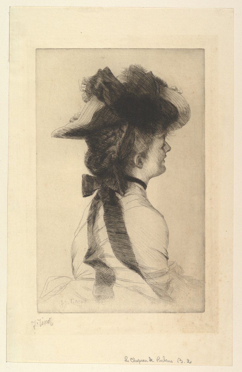 Rubens Hat, 1875. af James Jacques Joseph Tissot