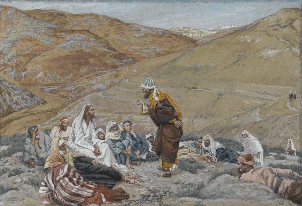 The Scribe Stood to Tempt Jesus, illustration fra The Life of Our Lord Jesu Christ, 1886-94 (wc over grafit på papir) af James Jacques Joseph Tissot