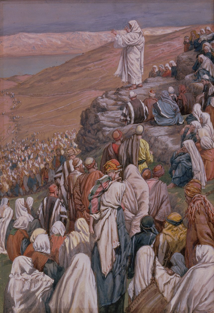 Bjergprædikenen, illustration til The Life of Christ, ca. 1886-96 (gouache på pap) af James Jacques Joseph Tissot