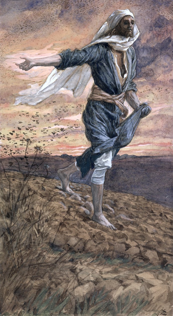 The Sower, illustration til The Life of Christ, ca. 1886-94 (wc & gouache på pap) af James Jacques Joseph Tissot