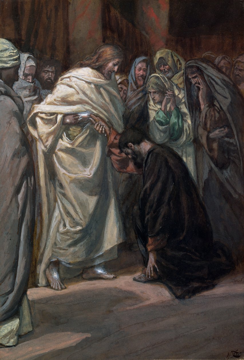 The Unbelief of St. Thomas, illustration til The Life of Christ, ca. 1884-96 (wc & gouache på pap) af James Jacques Joseph Tissot