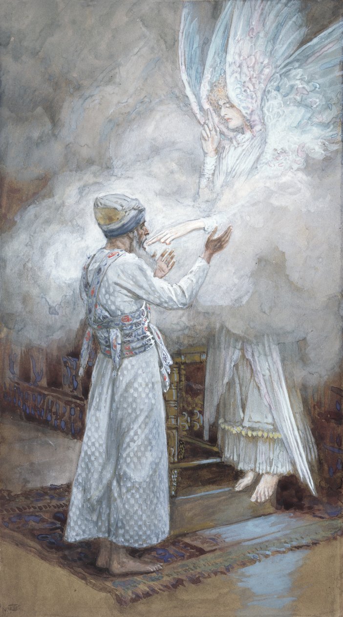 The Vision of Zacharias, illustration til The Life of Christ, c.1886-94 (wc & gouache på pap) af James Jacques Joseph Tissot