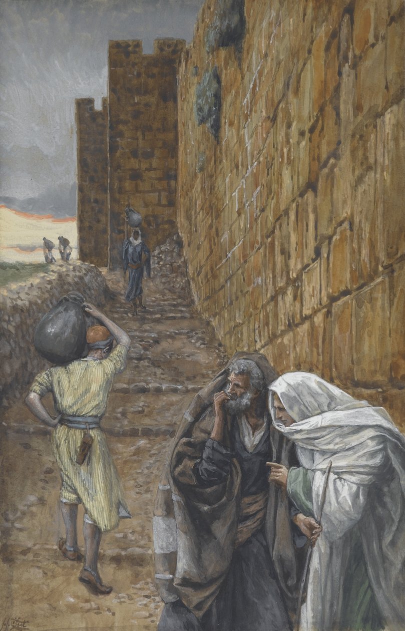 Manden med en kande, illustration fra Vor Herre Jesu Kristi liv, 1886-94 (wc over grafit på papir) af James Jacques Joseph Tissot