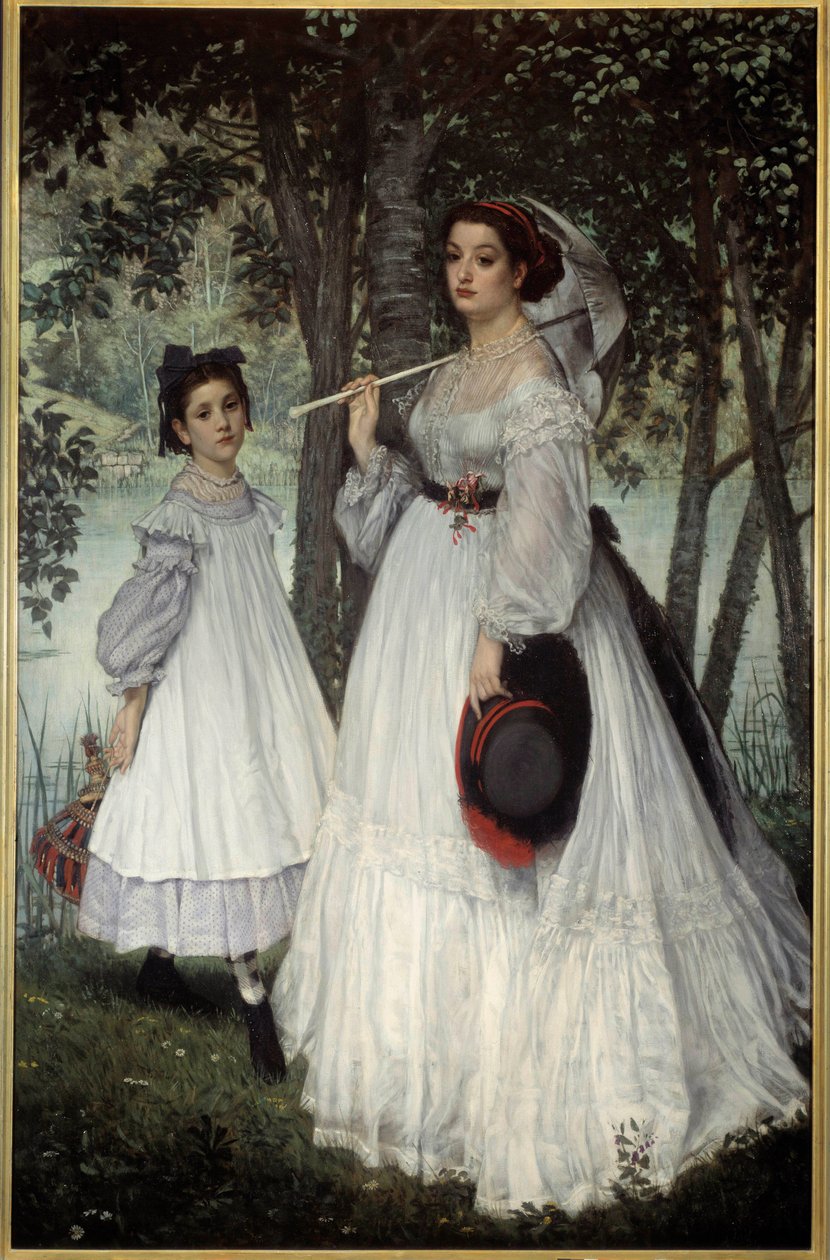 De to søstre eller "" portrætter i en park" Maleri af Jacques Joseph (Jacques-Joseph) Tissot dit James Tissot (1836-1902) af James Jacques Joseph Tissot