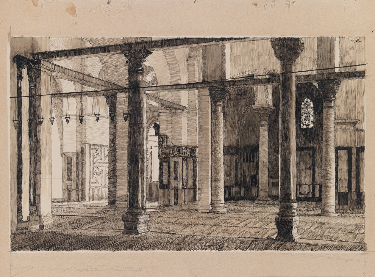 Tværarm af moskeen i El-Aksa, illustration fra Vor Herre Jesu Kristi liv (blæk og grafit på pap) af James Jacques Joseph Tissot