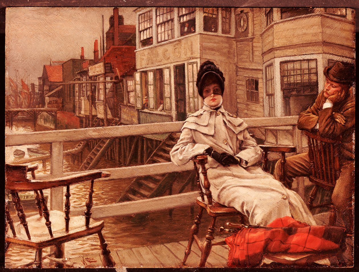 Venter på båden i Greenwich af James Jacques Joseph Tissot