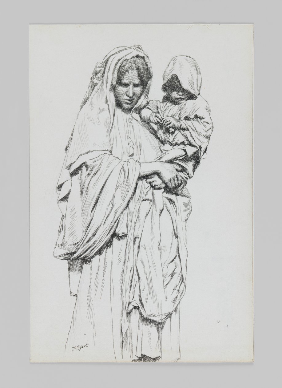 Kvinde og barn fra Jeriko, illustration fra Vor Herre Jesu Kristi liv af James Jacques Joseph Tissot