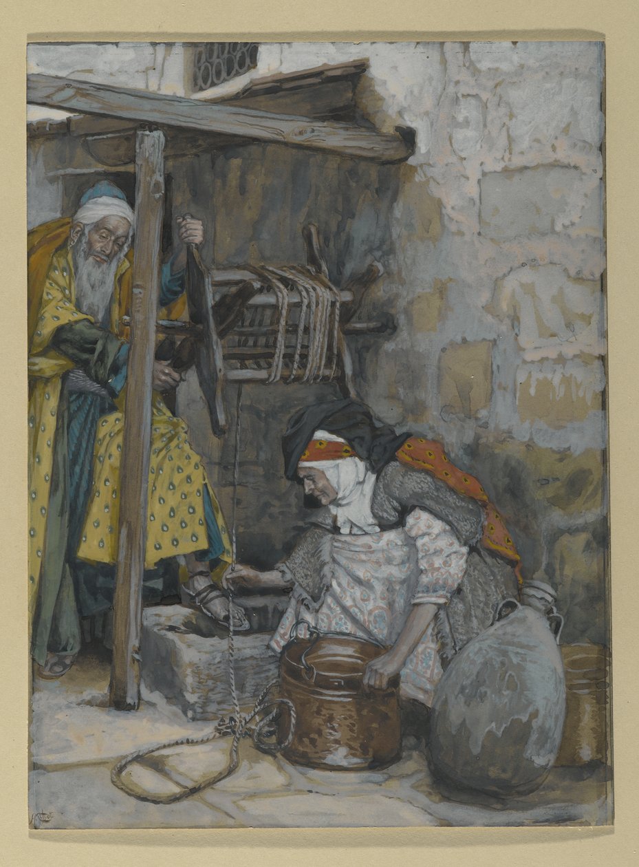 Zacharias og Elizabeth, illustration til The Life of Christ, ca. 1886-94 (wc & gouache på pap) af James Jacques Joseph Tissot
