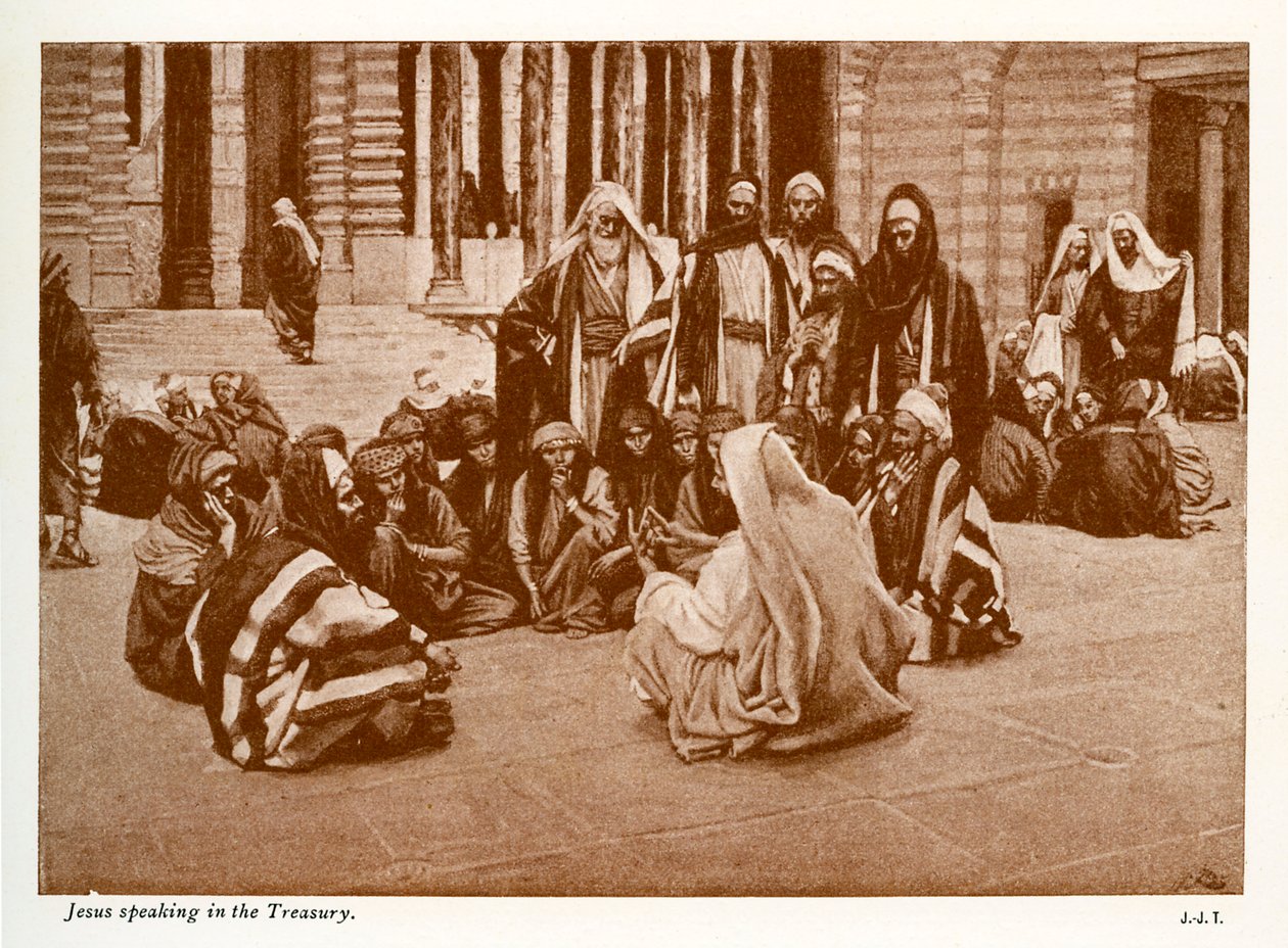 Jesus taler i statskassen - St John - Bibelen af James Jacques Joseph after Tissot