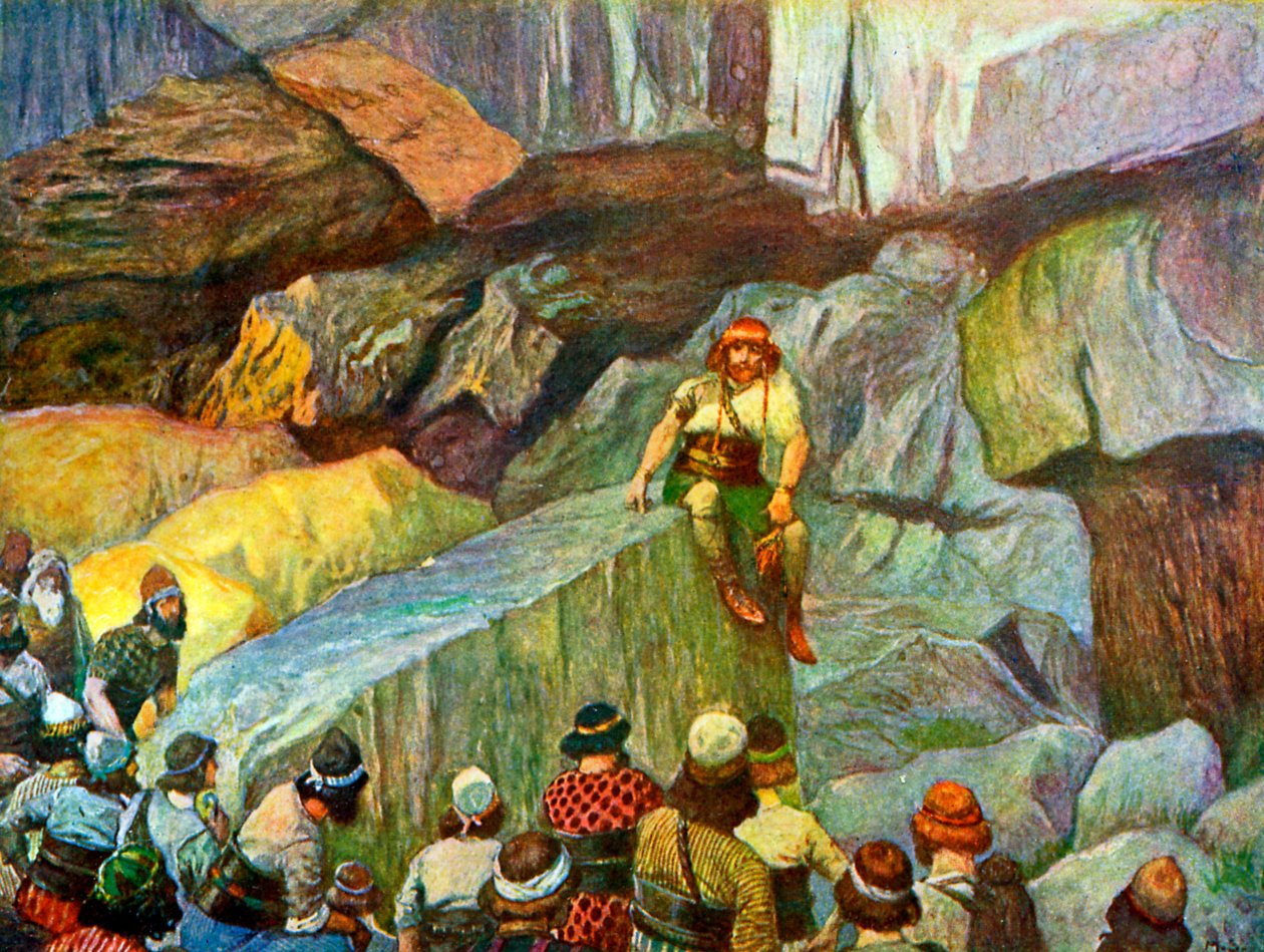 Samson i hulerne i Etam af Tissot - Bibelen af James Jacques Joseph after Tissot