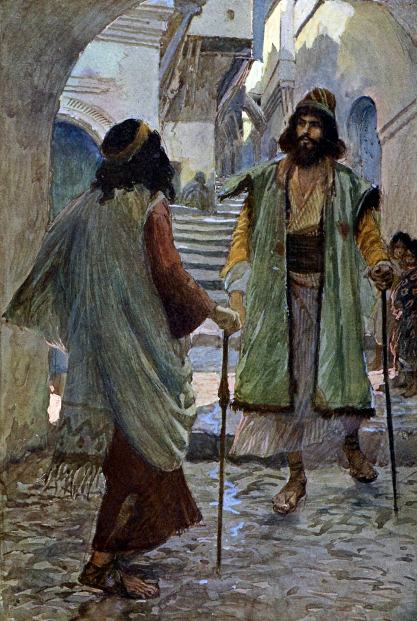 Saul møder Samuel af J James Tissot - Bibelen af James Jacques Joseph after Tissot