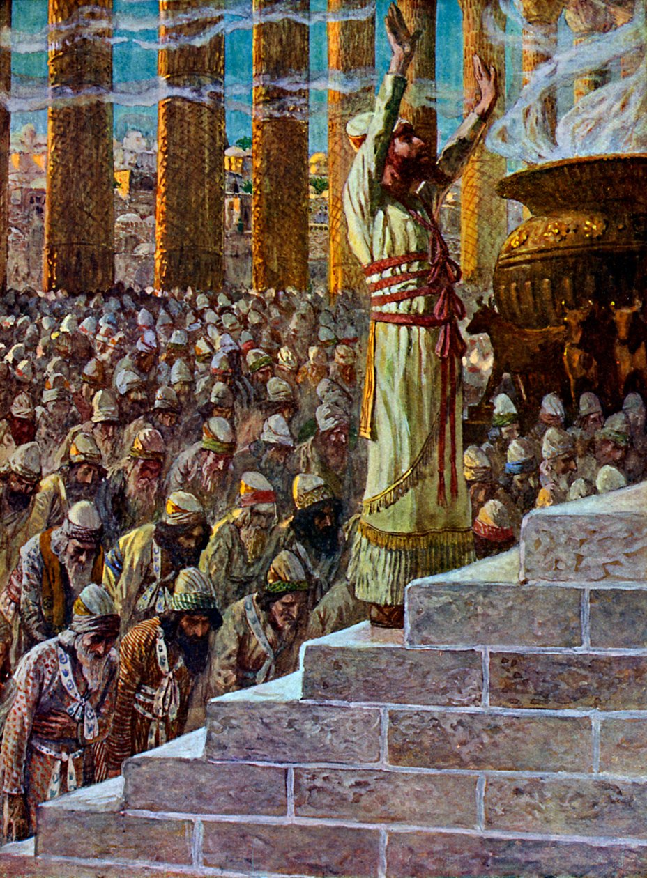 Salomon indvier templet i Jerusalem - Bibelen af James Jacques Joseph after Tissot