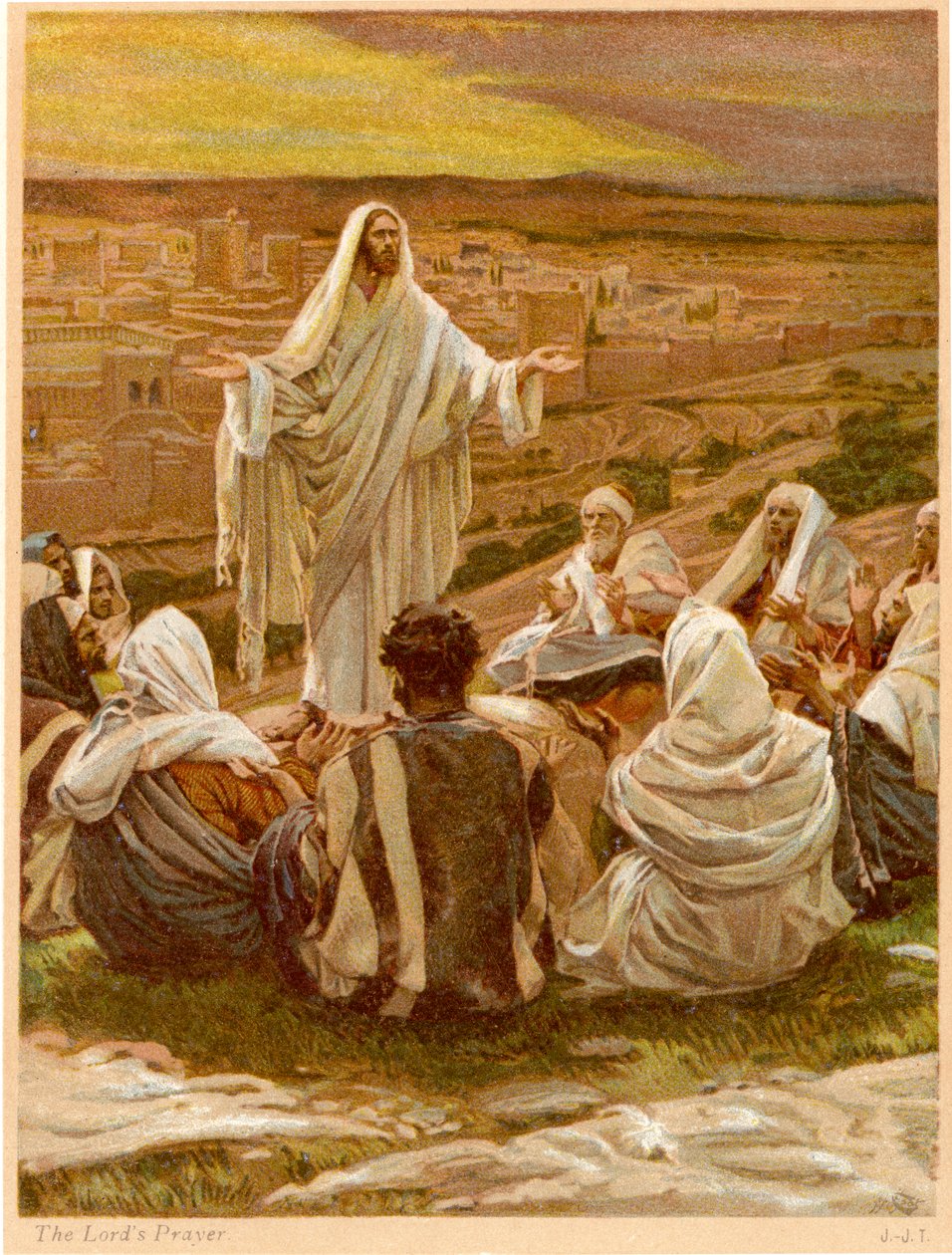 Lords Prayer - St. Lukas, kapitel 11 - Bibelen af James Jacques Joseph after Tissot