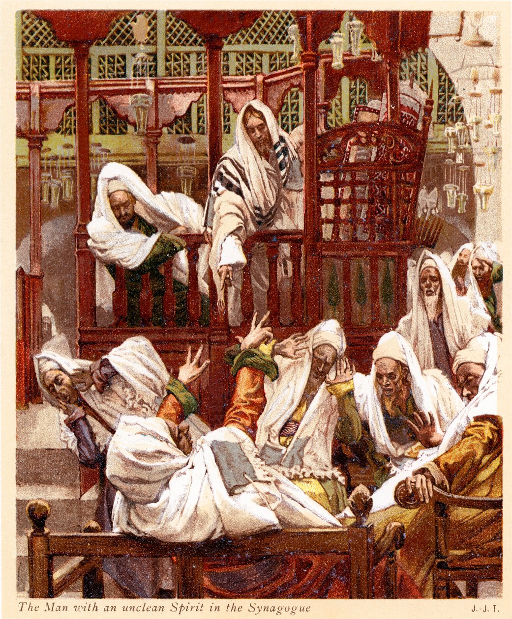 Manden med en uren ånd - Bibelen af James Jacques Joseph after Tissot