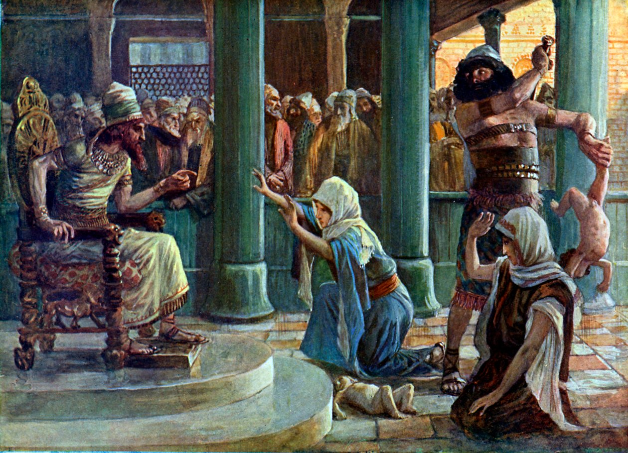 Salomons visdom af J James Tissot - Bibelen af James Jacques Joseph after Tissot