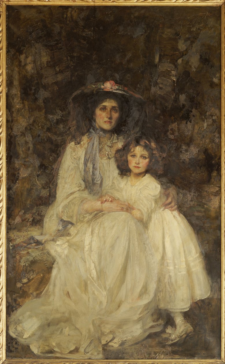 Lady Dickson-Poynder og hendes datter Joan, ca. 1905 af James Jebusa Shannon