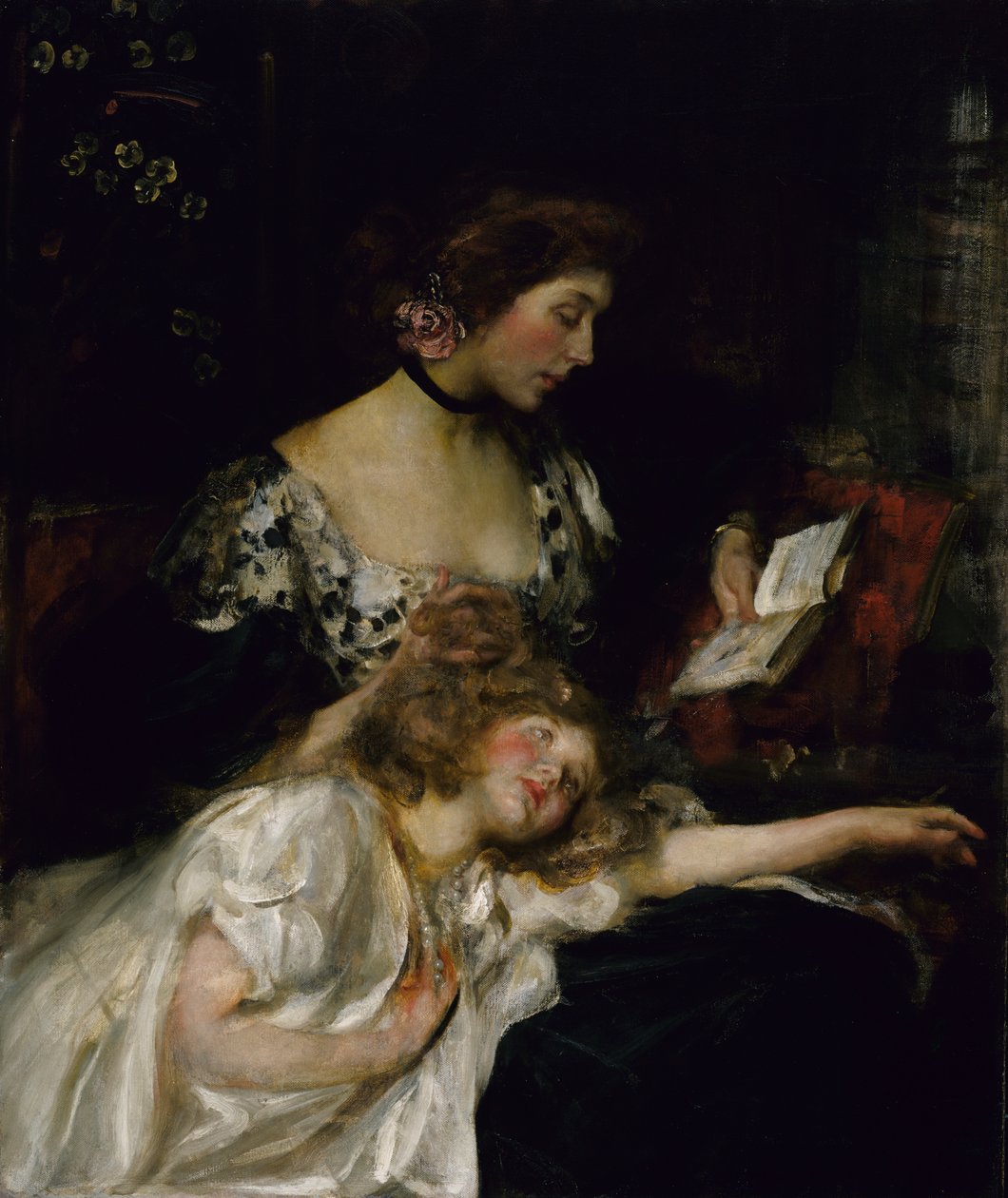 Mor og barn Lady Shannon og Kitty, ca. 1900-1910. af James Jebusa Shannon