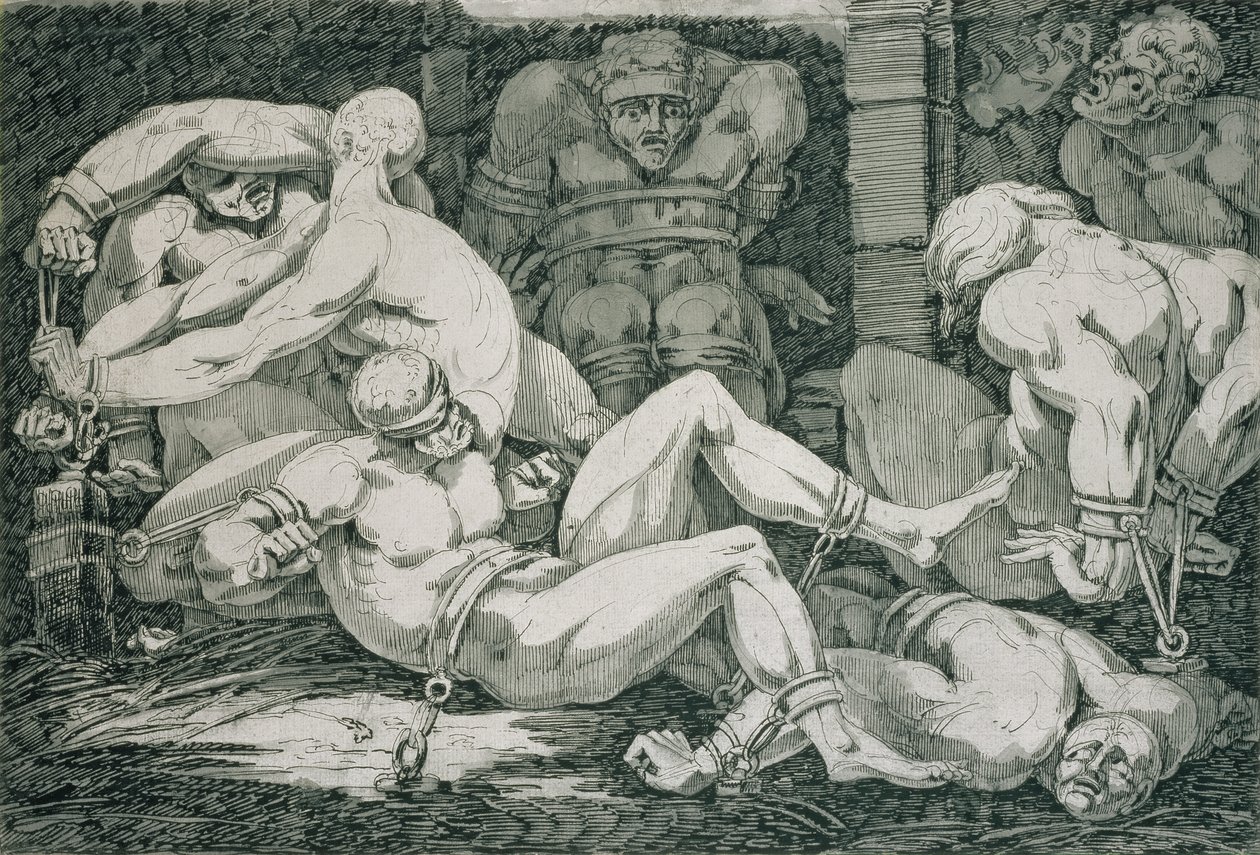 Ugolino og hans sønner i hungersnødtårnet, 1700-tallet af James Jefferys