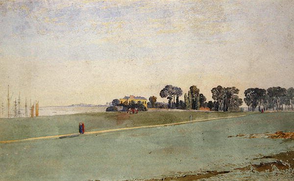 A View near the Mouth of the Avon, nær Bristol (akvarel på papir) af James Johnson