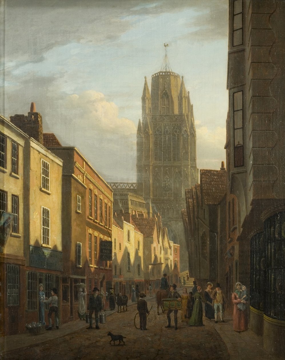 Redcliffe Street, Bristol, ca. 1821 (olie på lærred) af James Johnson