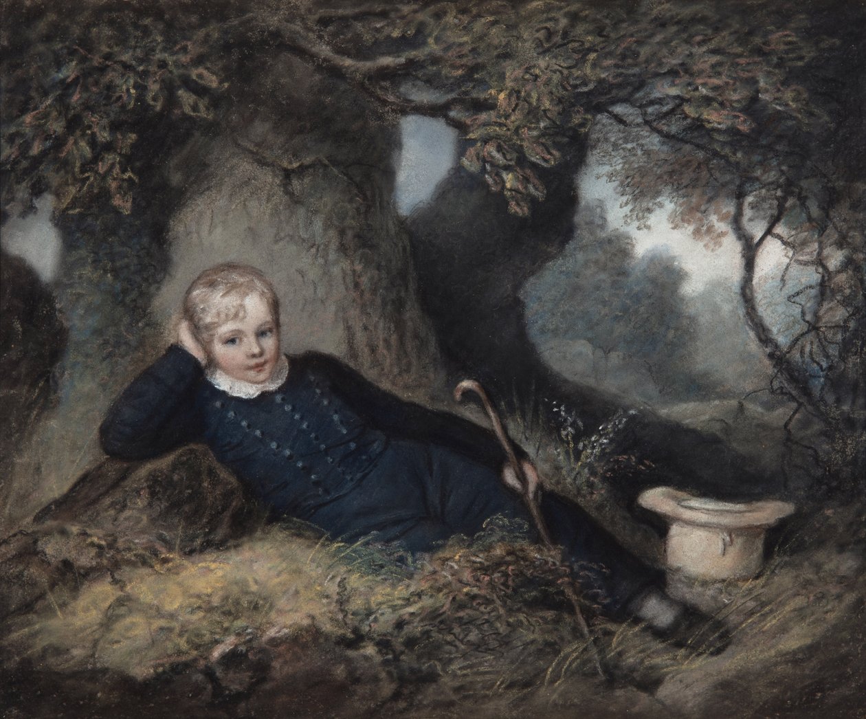 Edgeworth King, Lying Against a Tree af James Junior Sharples