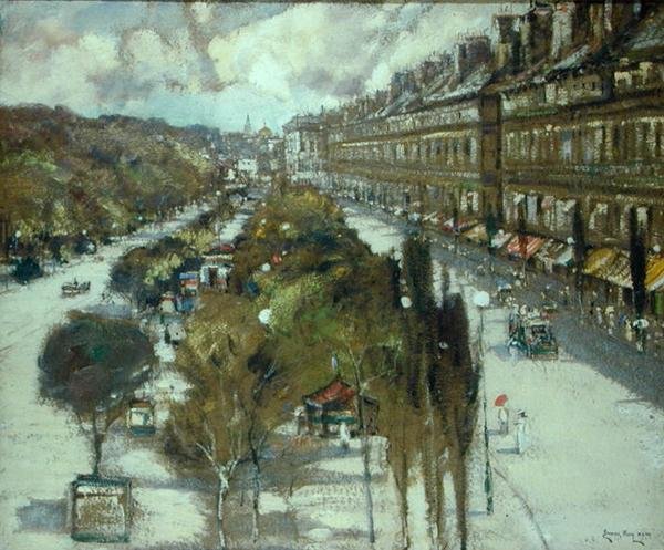 Parisian Boulevard (pastel på papir) af James Kay