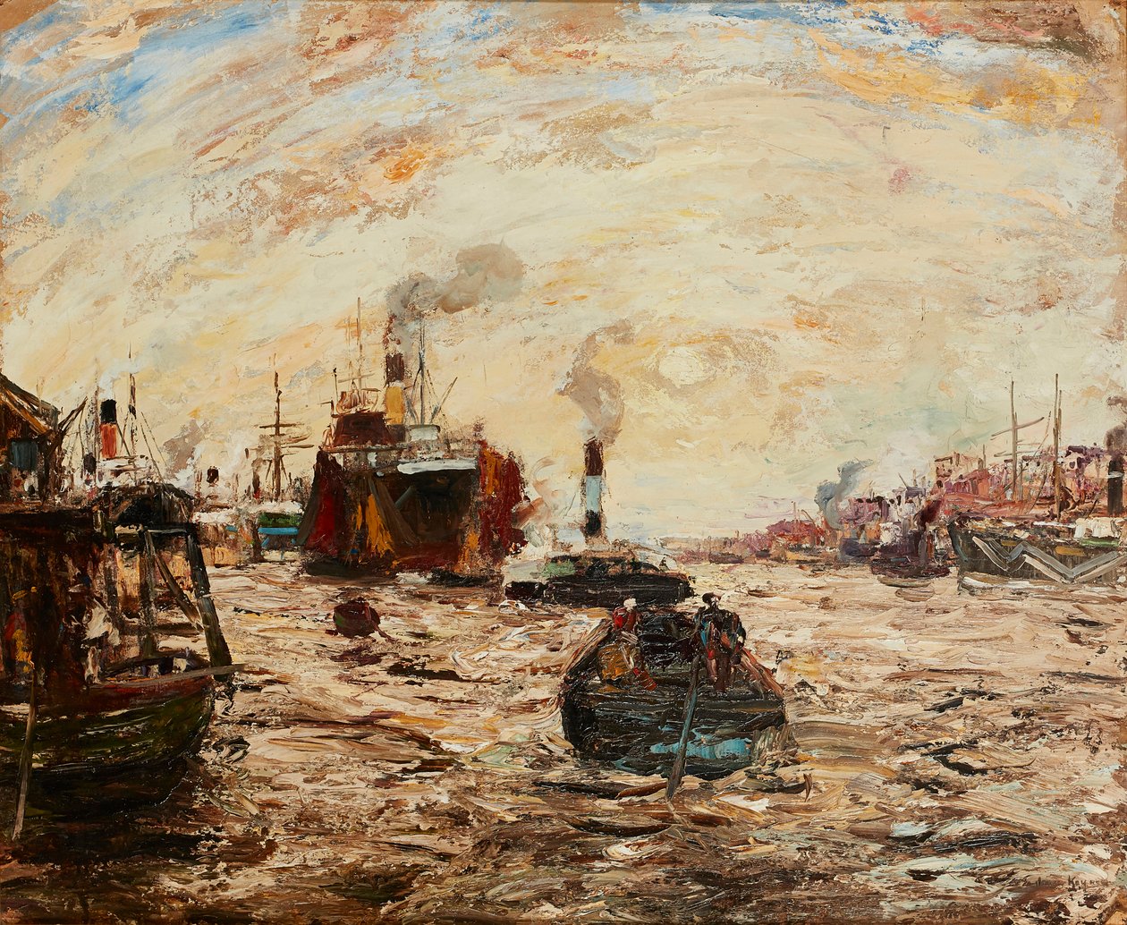 The Western Sun, River Clyde (olie om bord) af James Kay