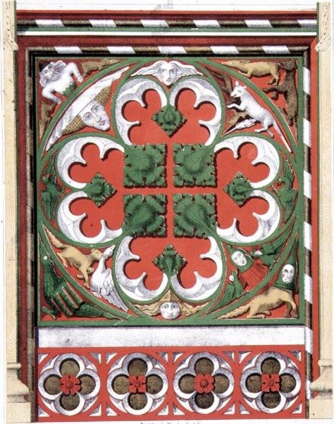 Detaljer om en malet skærm ved Dickleburgh Church, Norfolk, fra 