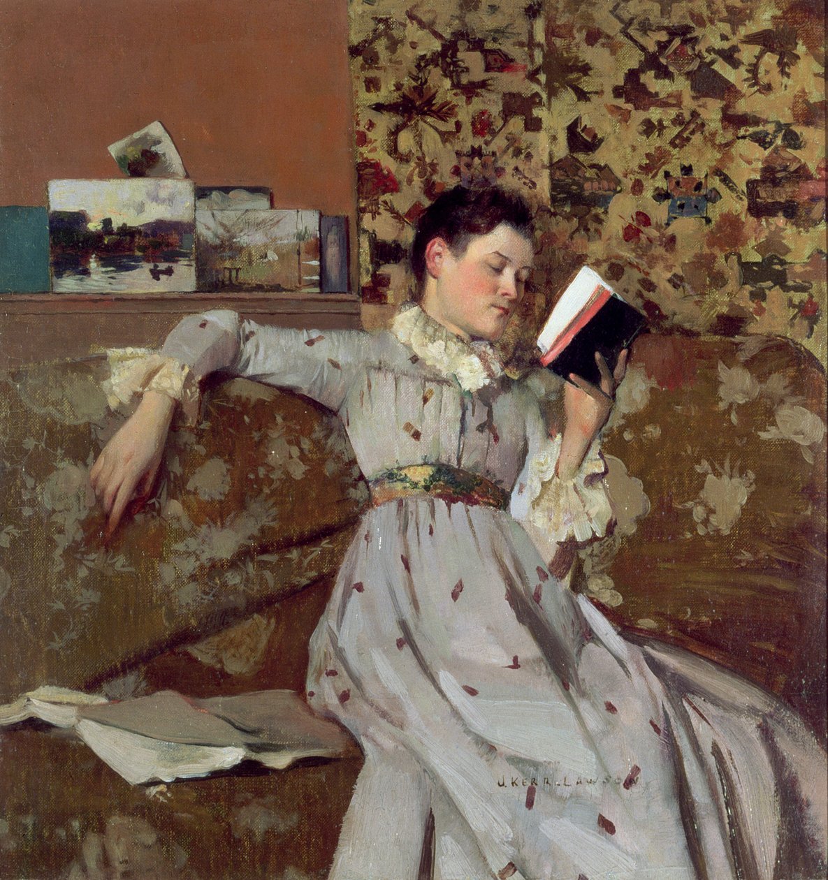 Caterina læser en bog, ca. 1888 af James Kerr Lawson