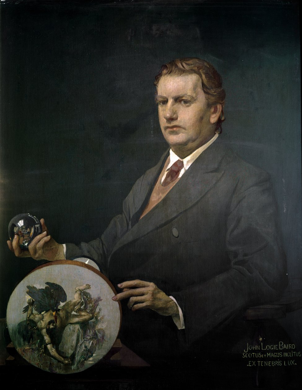 Portræt af John Logie Baird (olie på lærred) af James Kerr Lawson