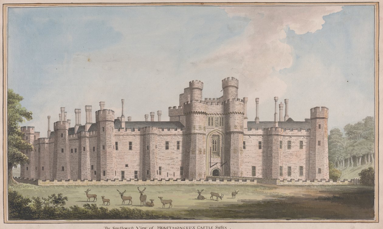 Herstmonceux Castle, East Sussex: South West View af James Lambert  of Lewes