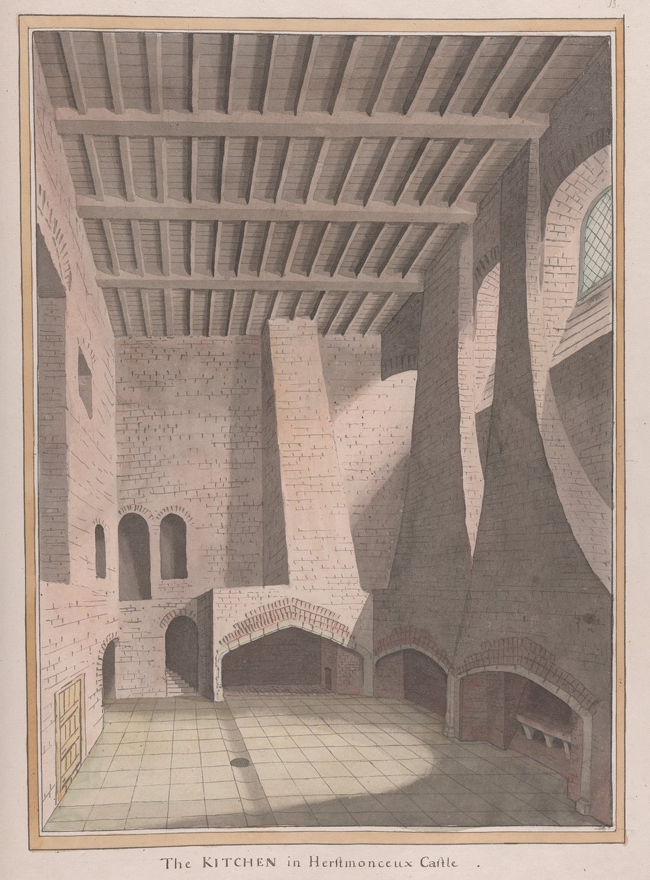 Herstmonceux Castle, East Sussex: The Kitchen af James Lambert  of Lewes