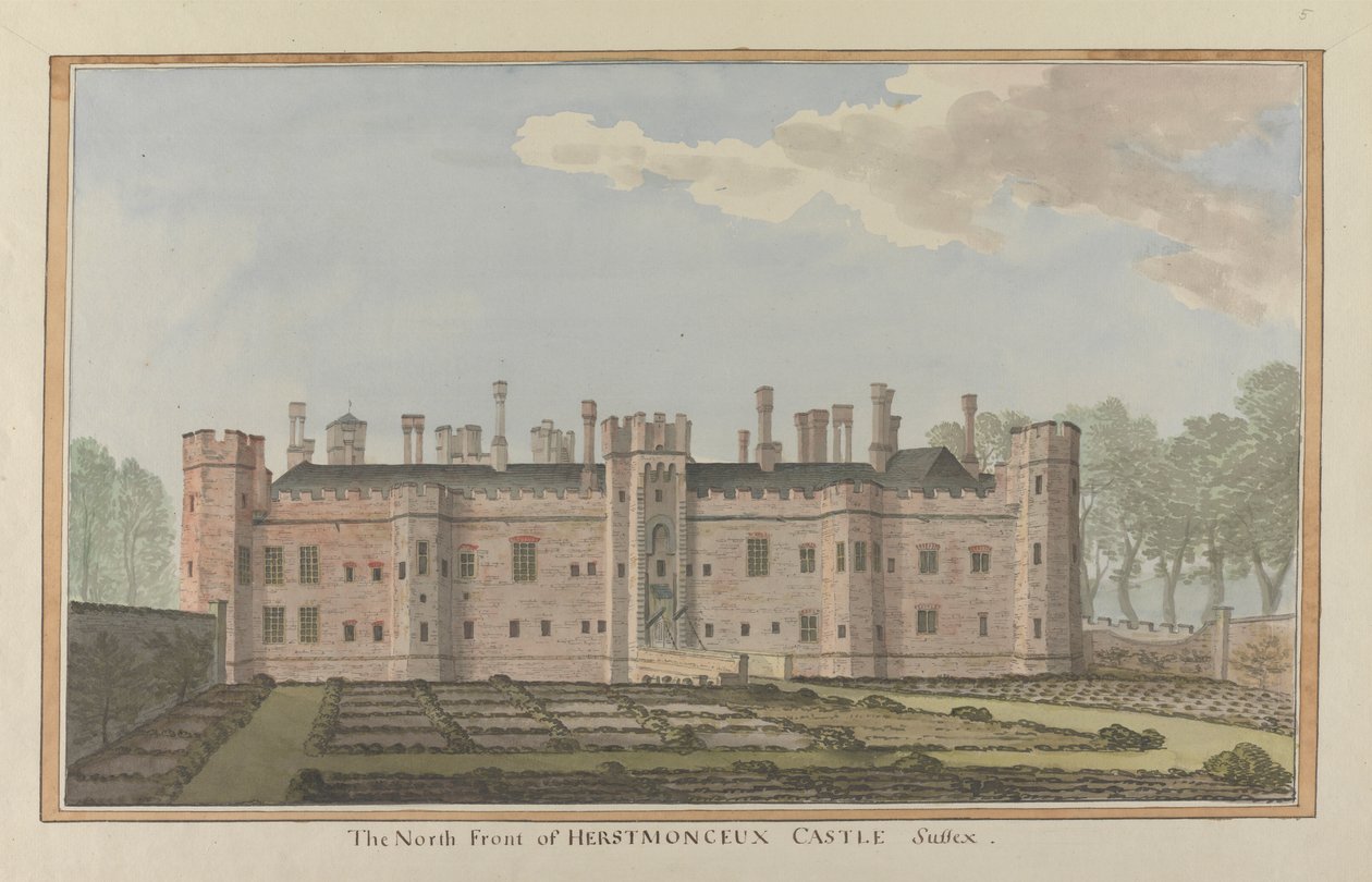 Herstmonceux Castle, East Sussex: Nordfronten af James Lambert  of Lewes