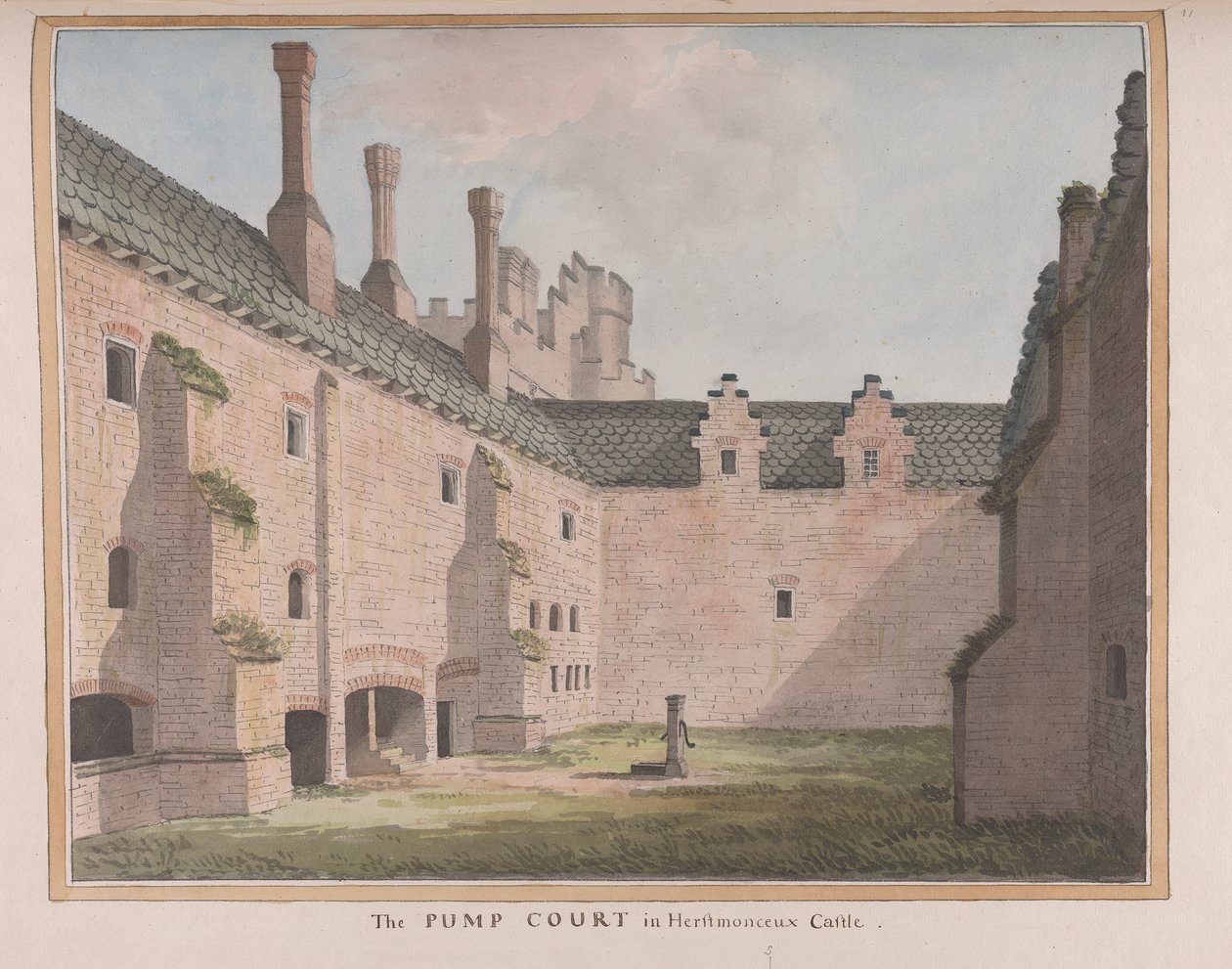 Herstmonceux Castle, East Sussex: Pump Court af James Lambert  of Lewes