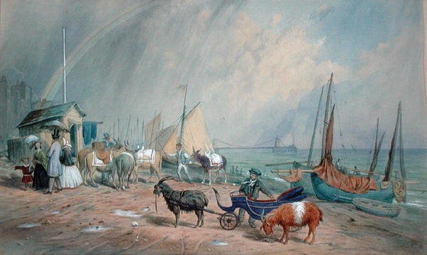 Brighton Beach (akvarel med bodycolour på papir) af James Large