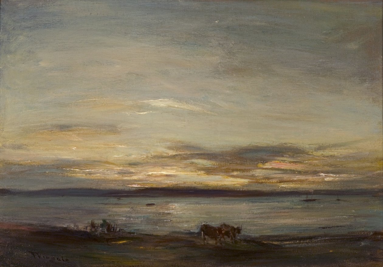 Golden Sunset, Fairlie (olie på lærred) af James Lawton Wingate