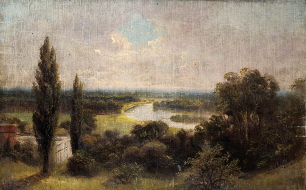 Udsigt ned over skinkemarker fra toppen af Richmond Hill af James Lewis