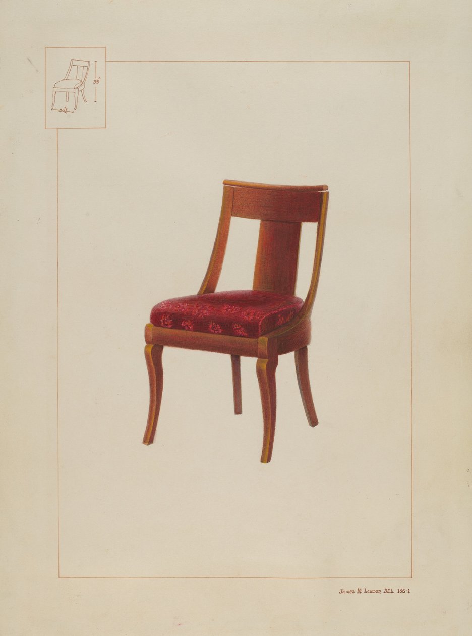 Mahogni stol af James M. Lawson