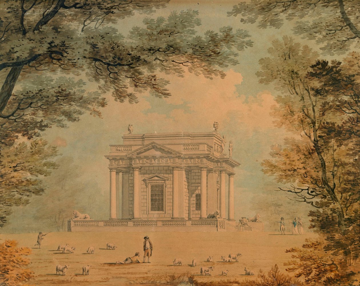 Lord Charlemonts casino i Marino, Dublin, set fra vest af James Malton