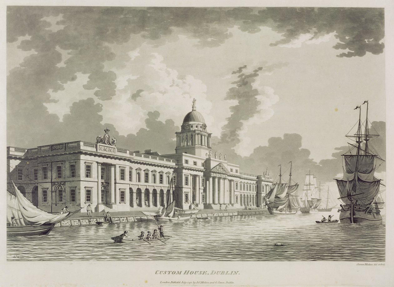 Toldkammeret, Dublin, 1792 af James Malton